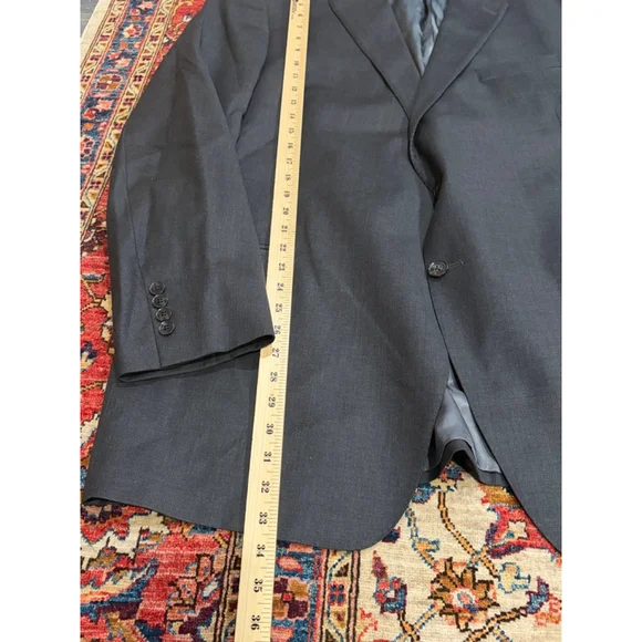Peter Millar Grey Two Button Blazer Sport Coat Made In Canada Mens
